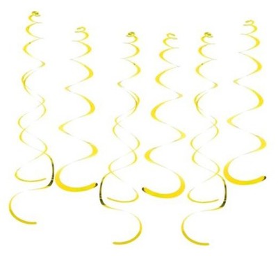 Fumwase Party Swirl Decorations Shinny Foil Hanging Swirl Decorations Gold