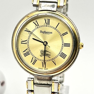 Burberrys Watch 8000 Roman Quartz 18k Gold Plated St.steel T4114
