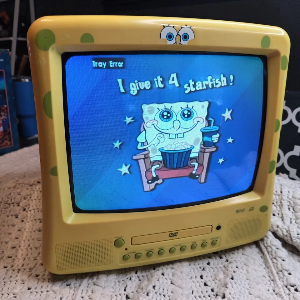 SpongeBob SquarePants 13” TV DVD Viacom 2006 Model SB315 Tray Error Video Games - Image 4 of 4