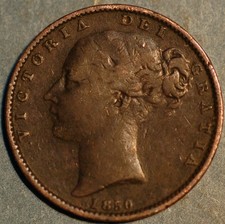 1850 Great Britain Farthing Victoria KM# 725