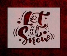 Let it Snow Winter Christmas Stencil Reusable 8.5 x 11 Inches for Painting