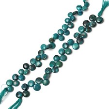 Natural Chrysocolla 8 Inch Strand 7-8 MM Beads Smooth Coin Gemstone Beads