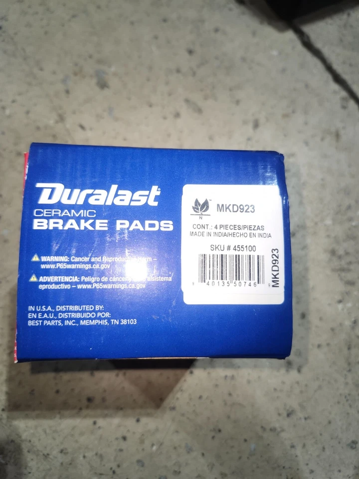 pontiac vibe front disc brakes duralast mkd923 Foto 2 de 3