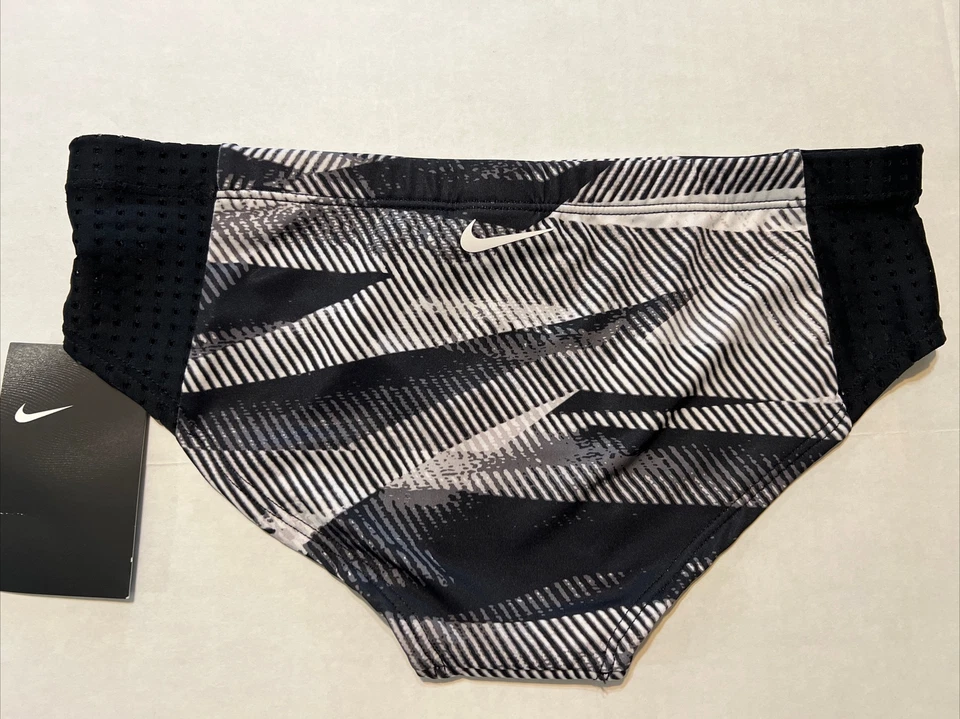 Pantalones de bikini hipster blancos y negros NIKE laterales de malla para mujer talla pequeña Foto 4 de 4