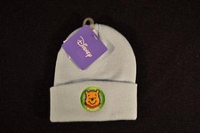 Winter Hat Winnie the Pooh Toddler Knit Beanie Cuffed LIGHT BLUE Ages 1-3