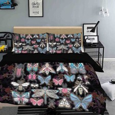 3D Insect Black Quilt Cover Set Duvet Cover Bedding Pillowcases