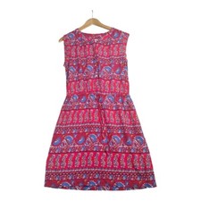 Loft Sleeveless Floral Print Dress size Medium Red/Blue