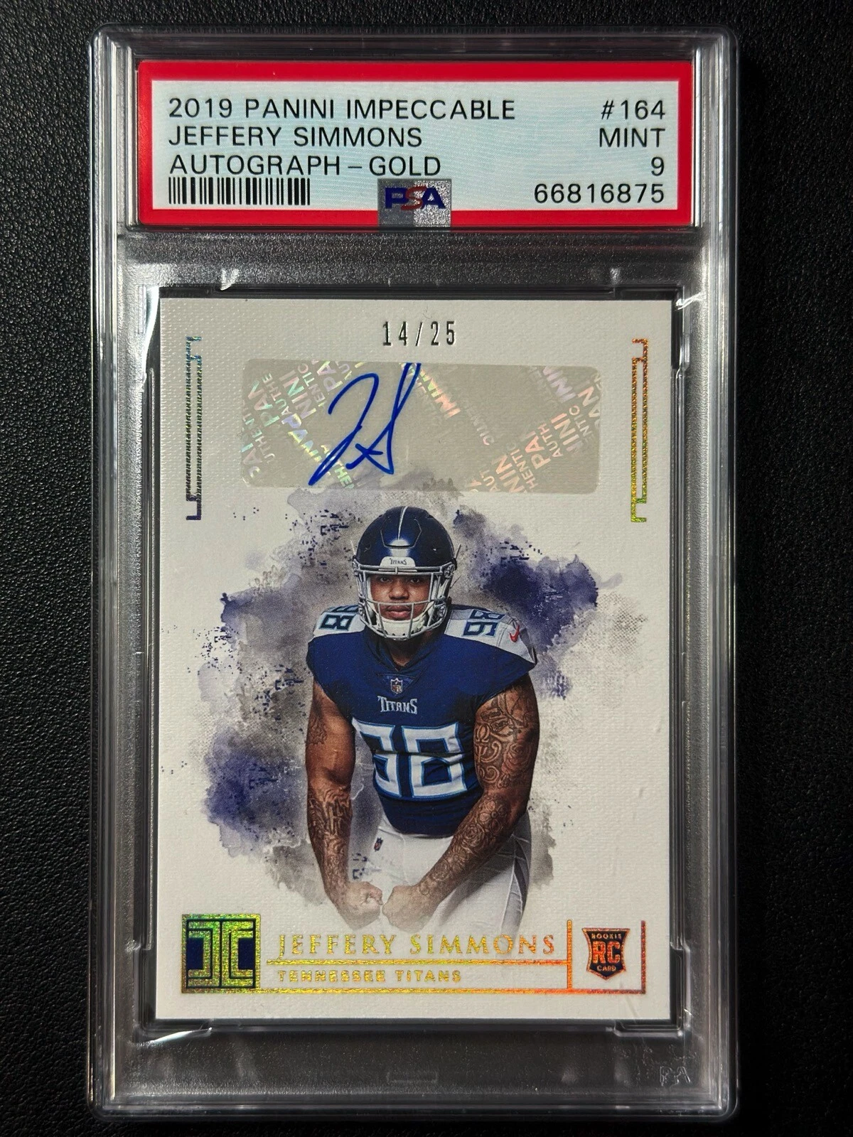 Jeffery Simmons Panini Impeccable #164 Autograph-Gold
