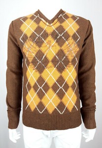 brown argyle jumper
