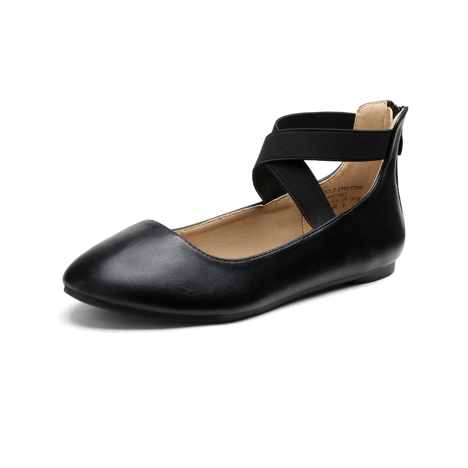 black flats with ankle strap