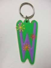W - NEW-Colorful Name Key-chain Key-ring Name Bag Tag Gift - Purple
