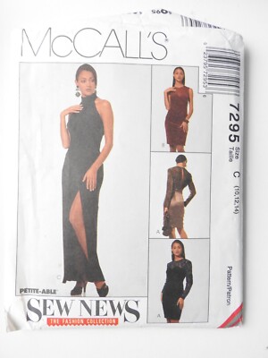 McCalls 7295 Schnittmuster gefüttertes Kleid in 2 Längen Gr. 10 bis 14 UNGESCHNITTEN