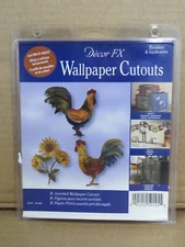 Decor FX Roosters & Sunflowers Wallpaper Cutouts 59145 16 Assorted Cutouts NEW