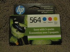 HP N9H57FN Cyan Magenta Yellow Ink Cartridge Genuine OEM NEW 564 JAN/2025