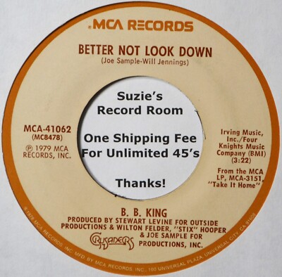 BB B.B. King Better Not Look Down / Happy Birthday Blues NM/EX Soul 45 7'' Vinyl
