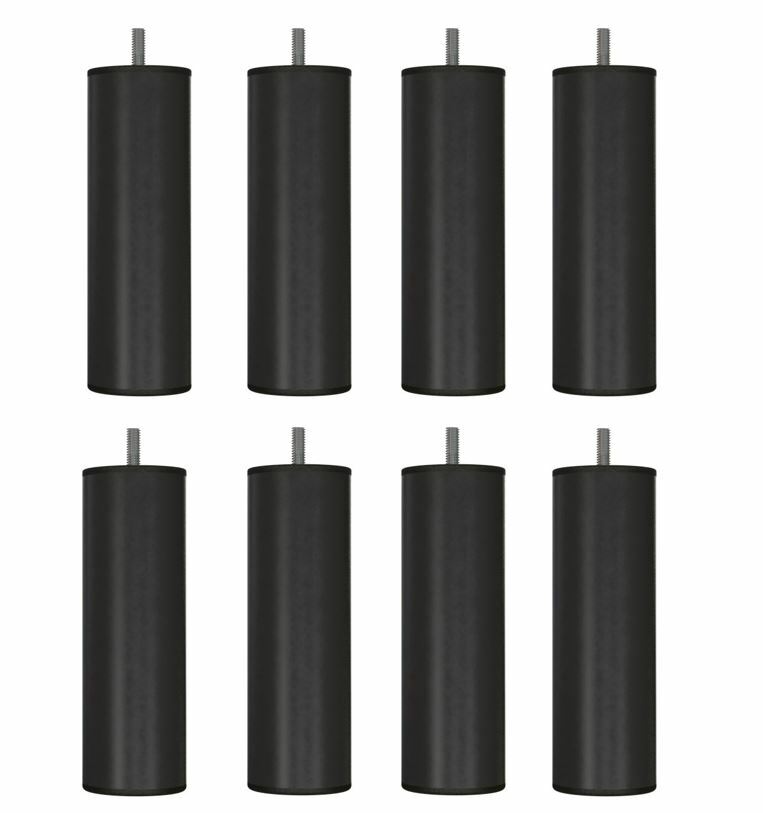 Pieds de sommier acier noir 15 cm : lot de 8 contre l'affaissement du lit
