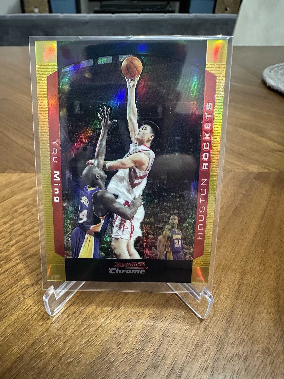 Yao Ming Bowman Chrome 2006 Gold Refractor Over Shaq! #/50