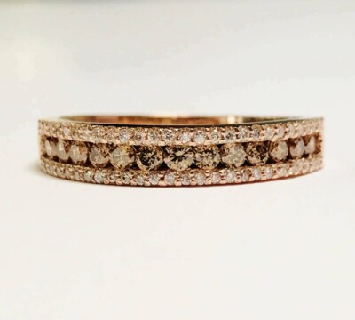2.5 Ct Round Chocolate Lab-Created Diamond Engagement Band Ring Rose Gold Plated