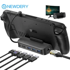 NEWDERY 6-in-1 Docking Station for Steam Deck with HDMI2.0 4K@60Hz, 3 USB-A