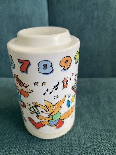 Set di 2 sonagli, lettere, numeri impilabili vintage 1981 Johnson & Johnson - Foto 6 di 8