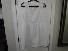 Joe Fresh Women Dress Sz 10 Above Knee White Sleeveless A-Line Sundress Cotton