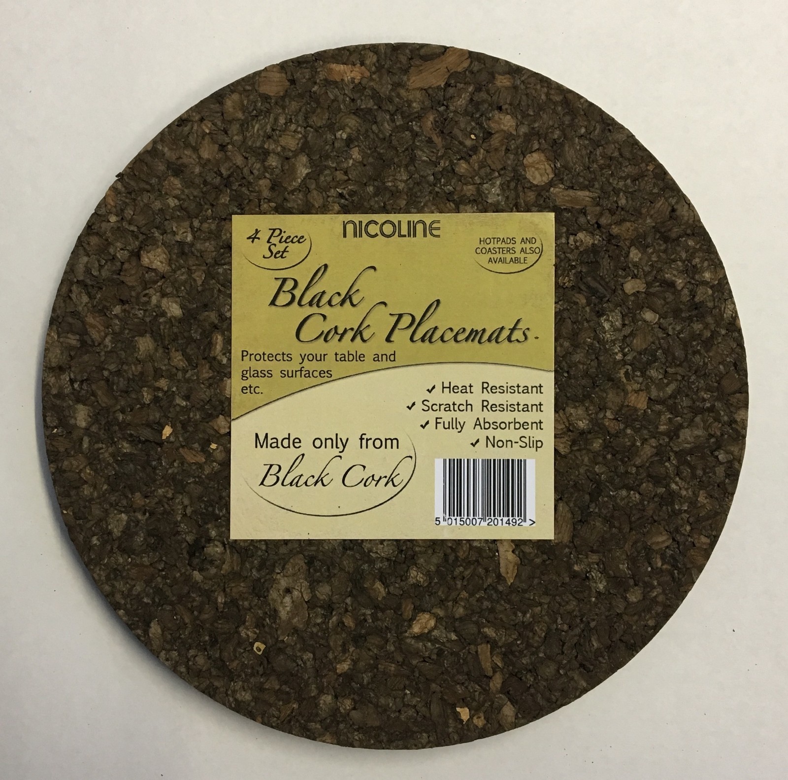 NICOLINE CARBONISED ROUND CORK PLACEMATS (MADE IN PORTUGAL) eBay