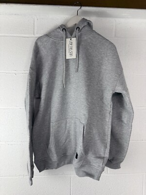 LEIF NELSON Hoodie Mens Large Gray Sweatshirt Pullover Sweater N327