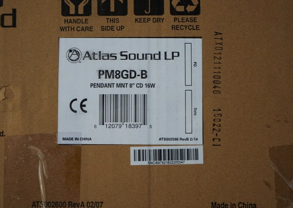 ATLAS SOUND PM8GD-B Pendant Mount Strategy series. Black - Image 4 of 4