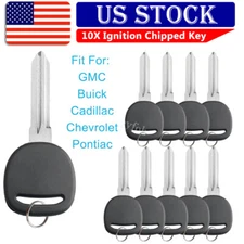 Lot 10 For New Transponder Ignition Chip Car Keyless Key Uncut Blade Circle Plus