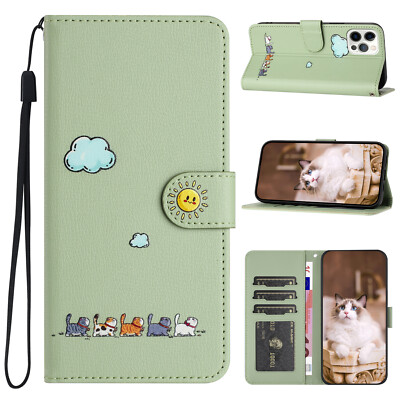 For iPhone 15 14 13 12 11 Pro Max X Flip Leather Wallet Card Holder Pattern Case