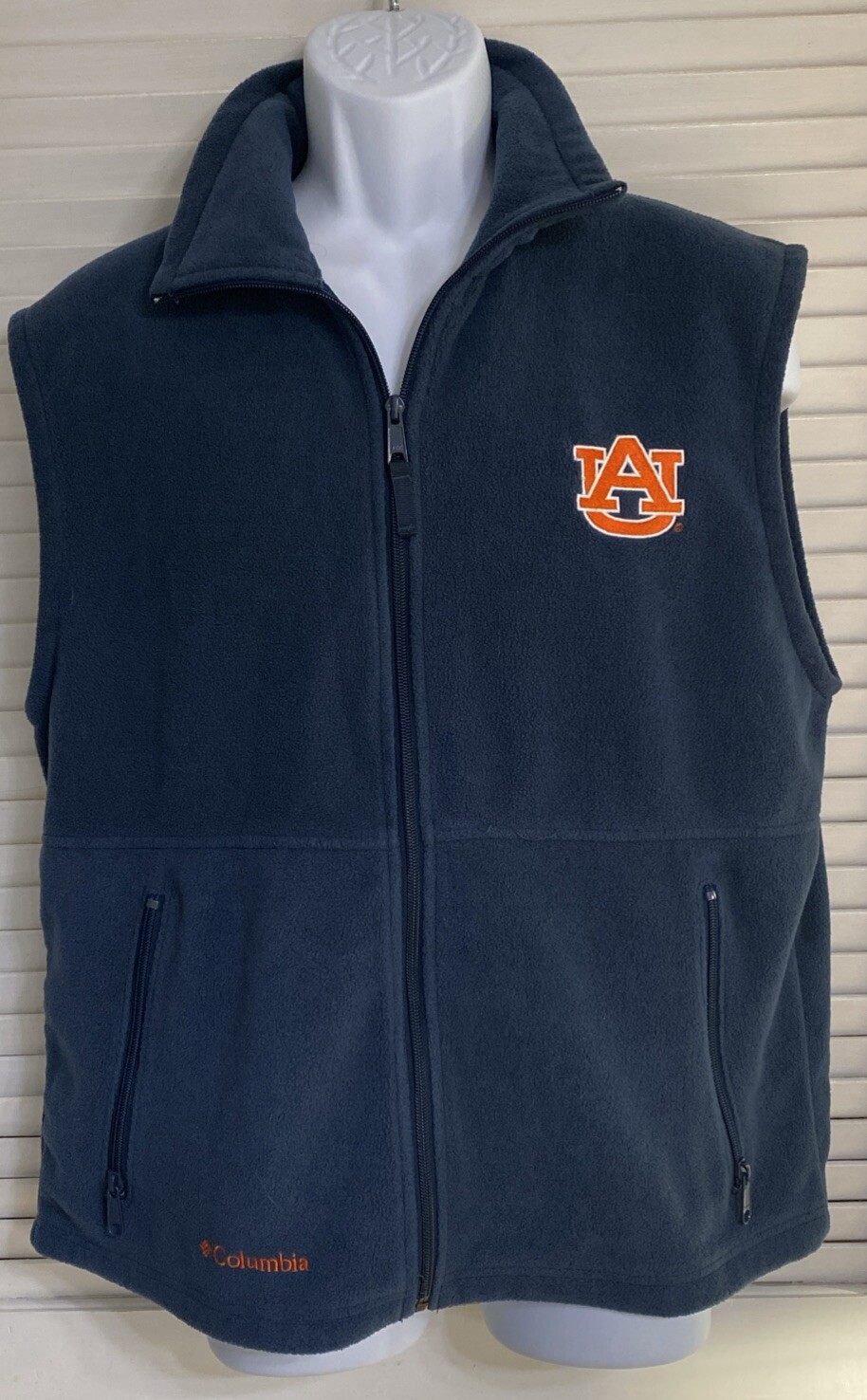 Men's Columbia Auburn Tigers Full Zip Fleece Vest, Medium, Blue