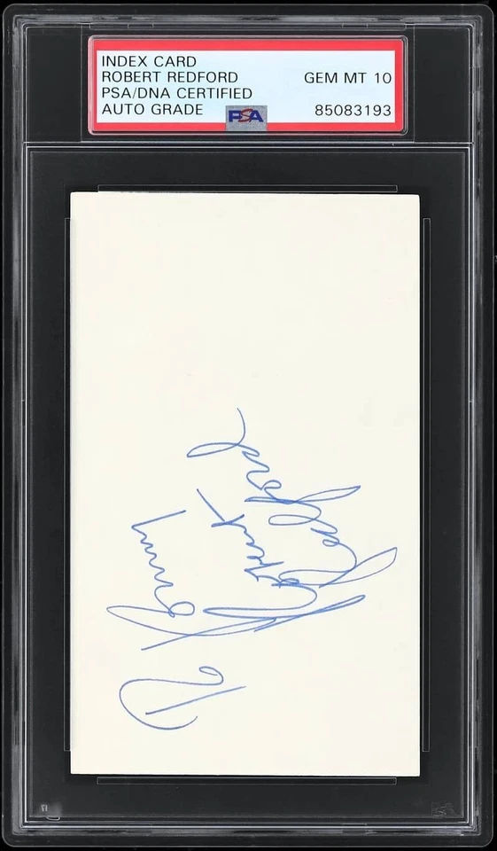 Robert Redford "The Natural Roy Hobbs Baseball" Signed 3x5 Index Card PSA 10 - Image 3 of 4