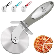 Zulay Kitchen Stainless Steel Premium Pizza Cutter - with Non-Slip Handle