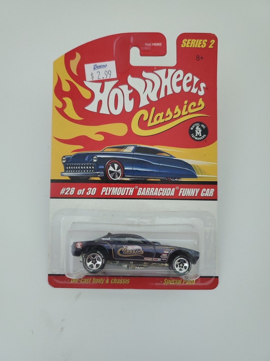 Hot Wheels Classics Series 2 #28/30 Plymouth Barracuda Funny Car in Black  F