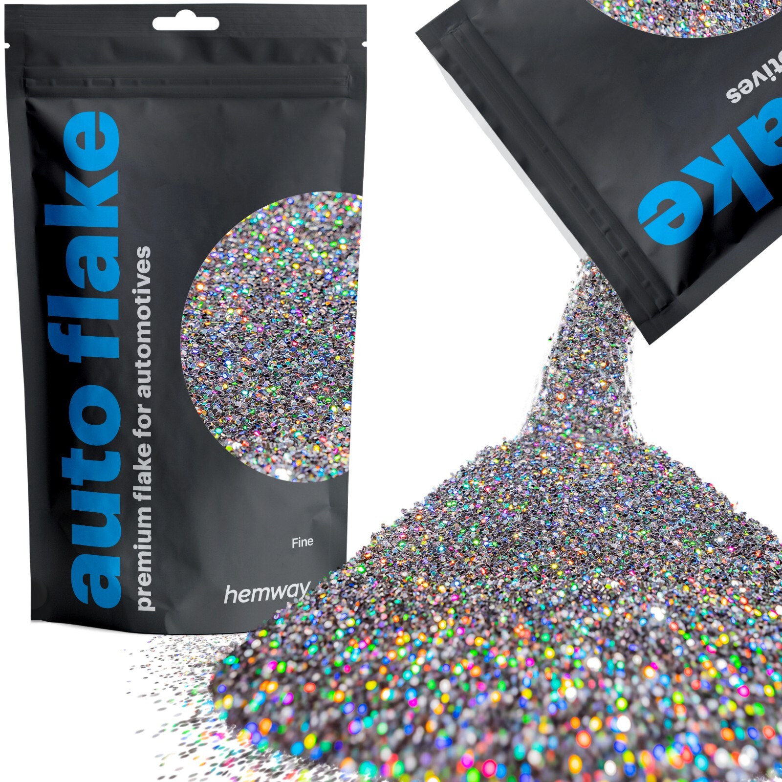 Hemway Gun Metal Holographic Metal Flake 0.015"" 100g Auto Car Glitter Paint