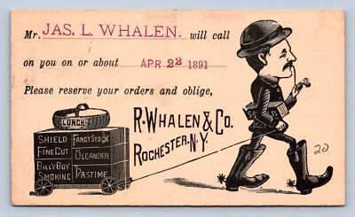 K10/ Rochester New York Postcard c1890s Tobacco R Whalen Postal 146