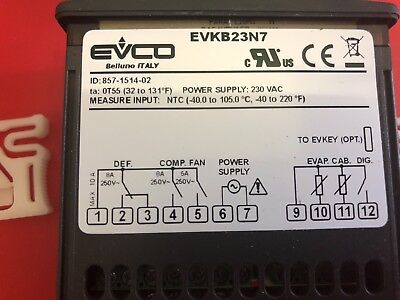 EVCO EV6223N7VXBS DIGITAL THERMOSTAT FOR VENTILATED REFRIGERATED UNITS 