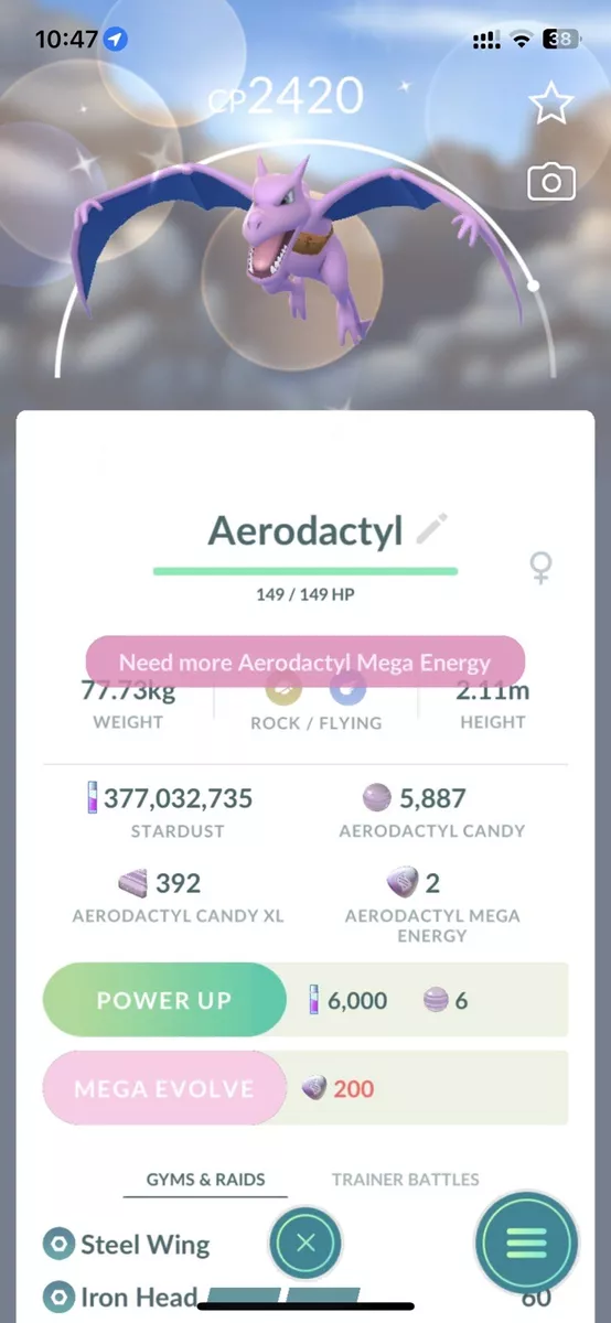 ✨ Shiny Costume Satchel Aerodactyl ✨ - Pokemon Go Registered Trading ✅