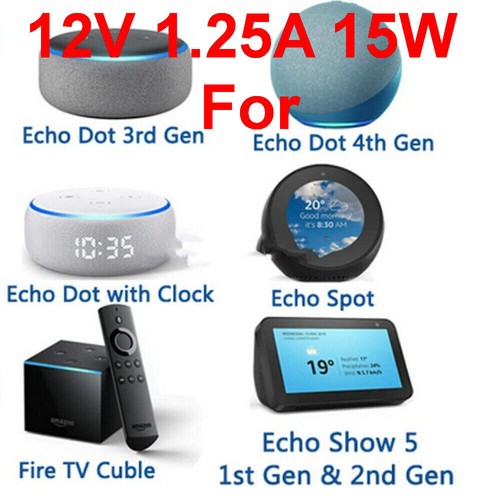 Show 12V 1.25A 15W alimentation pour adaptateur Amazon Alexa Echo Dot 3ème génération 4ème - Photo 3/14