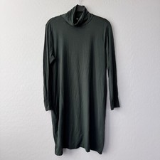 Eileen Fisher Turtleneck Dress Long Sleeve Casual Comfy Green L