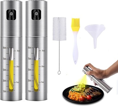 2er Ölsprüher Sprayer Glas Flasche Essig Spender Öl- und Essigsprüher Zerstäuber