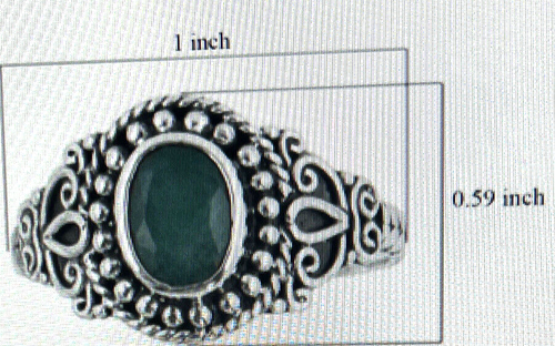 BALI LEGACY Socoto Emerald Ring in 925 Sterling Silver 1.75 ctw Size 8 - Picture 9 of 10