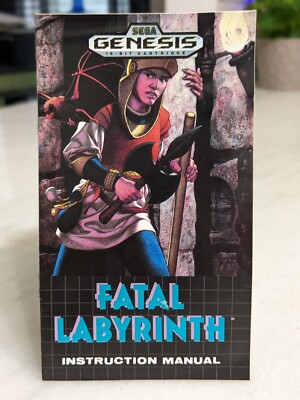 Fatal Labyrinth Sega Genesis Manual Only Authentic Instruction Booklet No Game