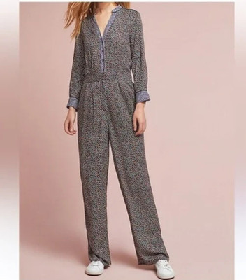 Anthropologie ETT TWA dress Christine Silken cool rayon Jumpsuit size 12