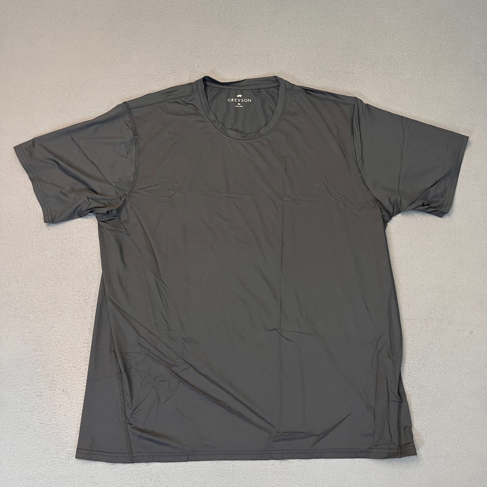 Greyson Shirt Tee T-Shirt Guide Sport Mens XL No Logo Black Nylon Spandex Golf