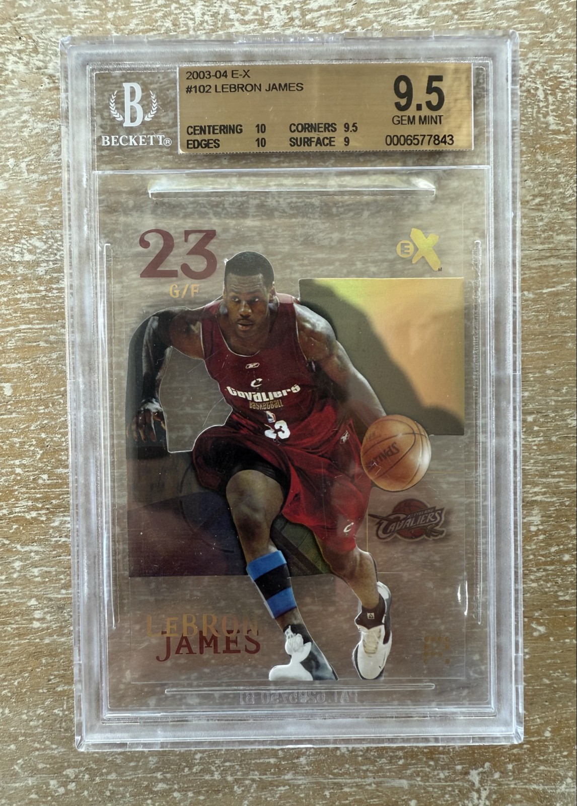 2003-04 E-X Fleer LeBron James Rookie Card #102 (RC) Beckett BGS Gem Mint 9.5 10