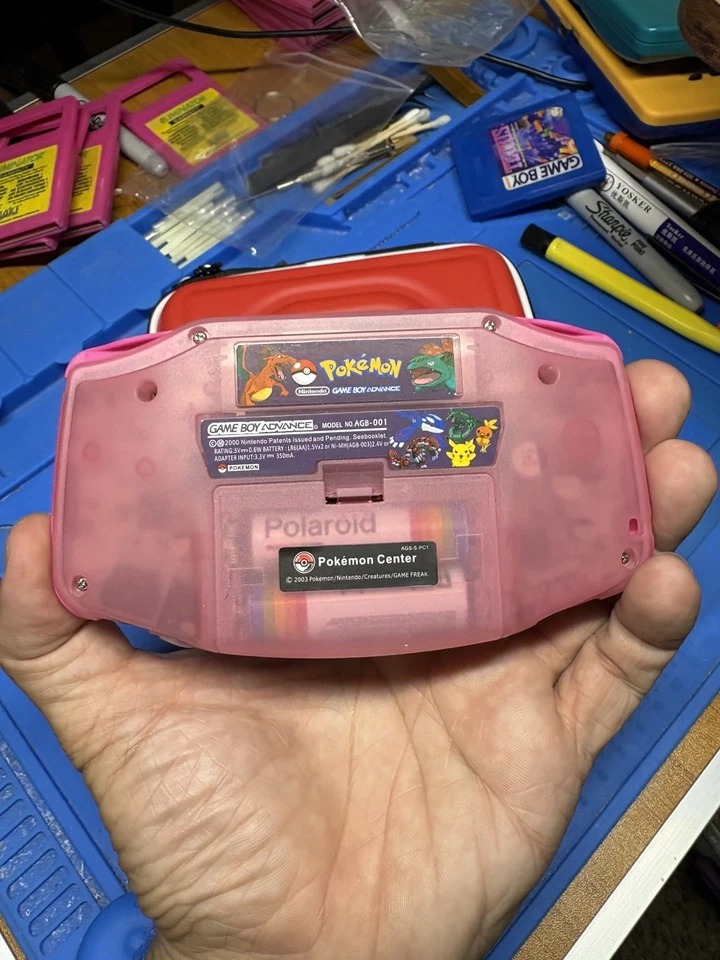 Pokémon Backlit IPS Nintendo Gameboy Advance Console GBA Cartridge Mew Pink V4 - Image 3 of 4