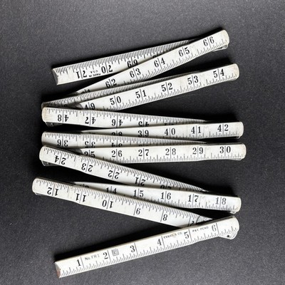 Vintage 72'' Folding Ruler EVANS & CO. made in USA No. FR1 White