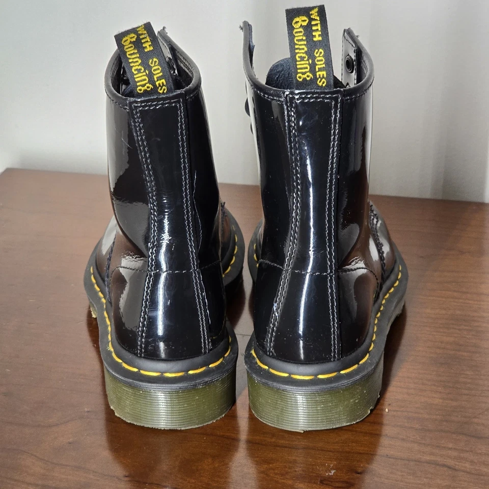Dr. Martens 1460 Boots Women's 5 Black Glossy Patent Leather Combat Punk - Image 4 of 4