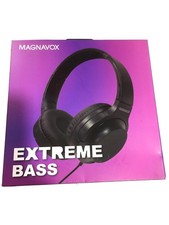 Magnavox Black Foldable 3.5mm Stereo Headphone w/ Extreme Bass for Phone or ACCS